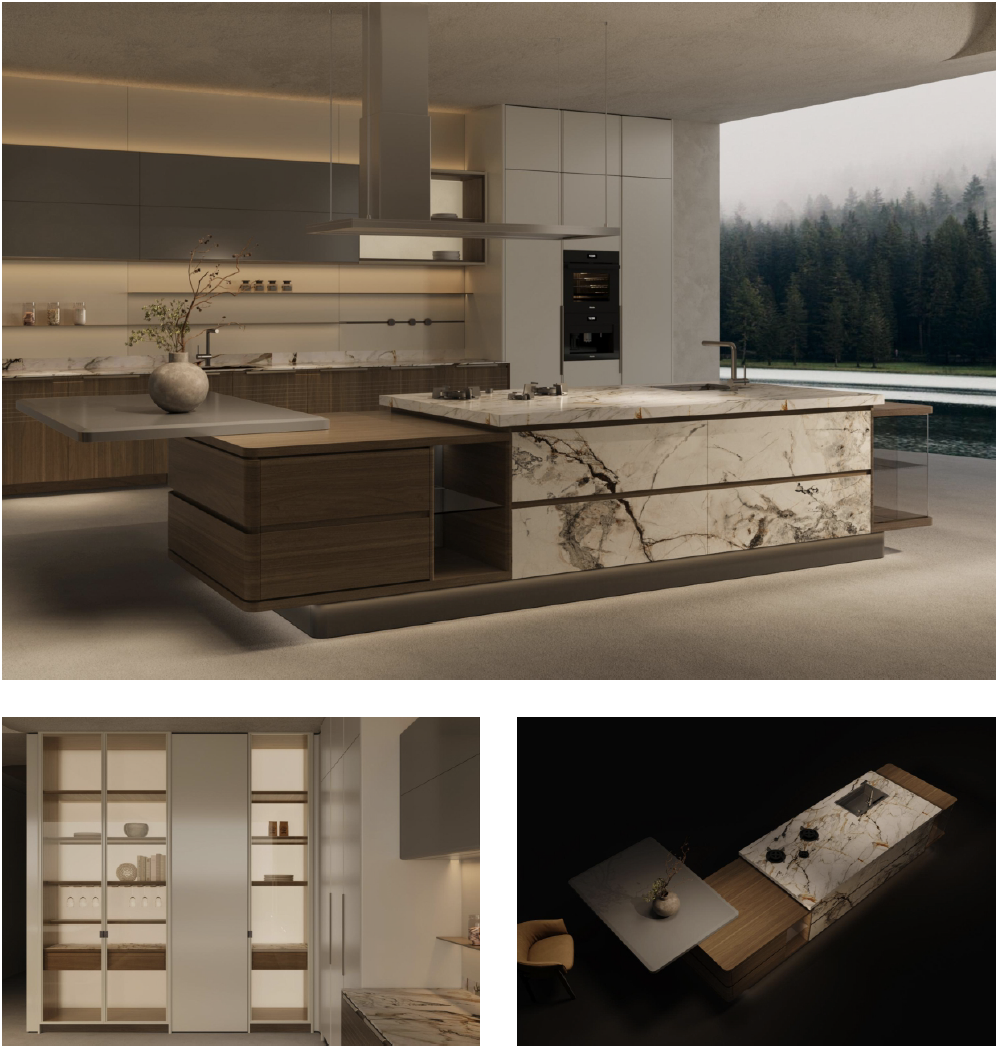 Contemporary Stone & Wood Kitchen
